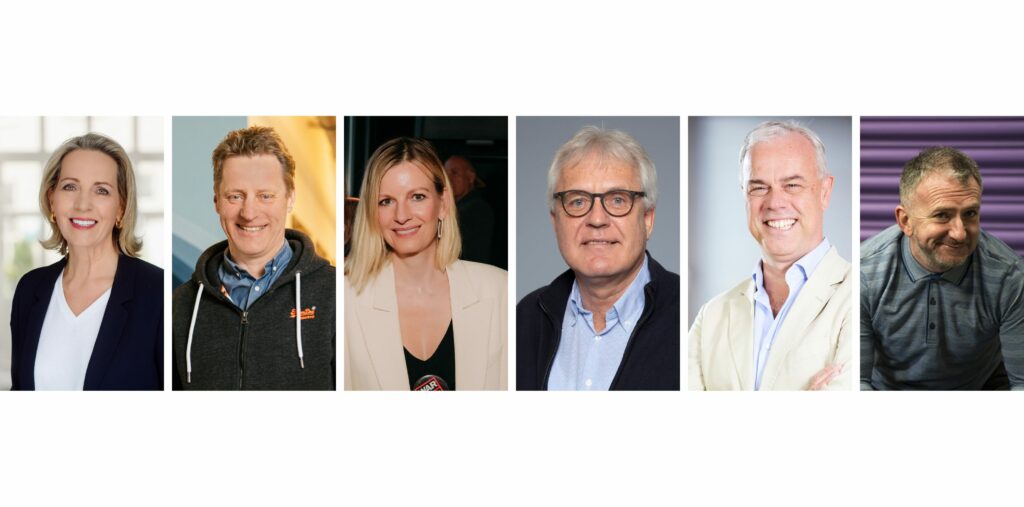 Die Beiratsmitglieder von War Child Deutschland im Portrait: Annette Heuser, Gavin Hilton, Folkert Koopmans, Tessa Rodewaldt, Martin Schuit, Remko Marc Wessels