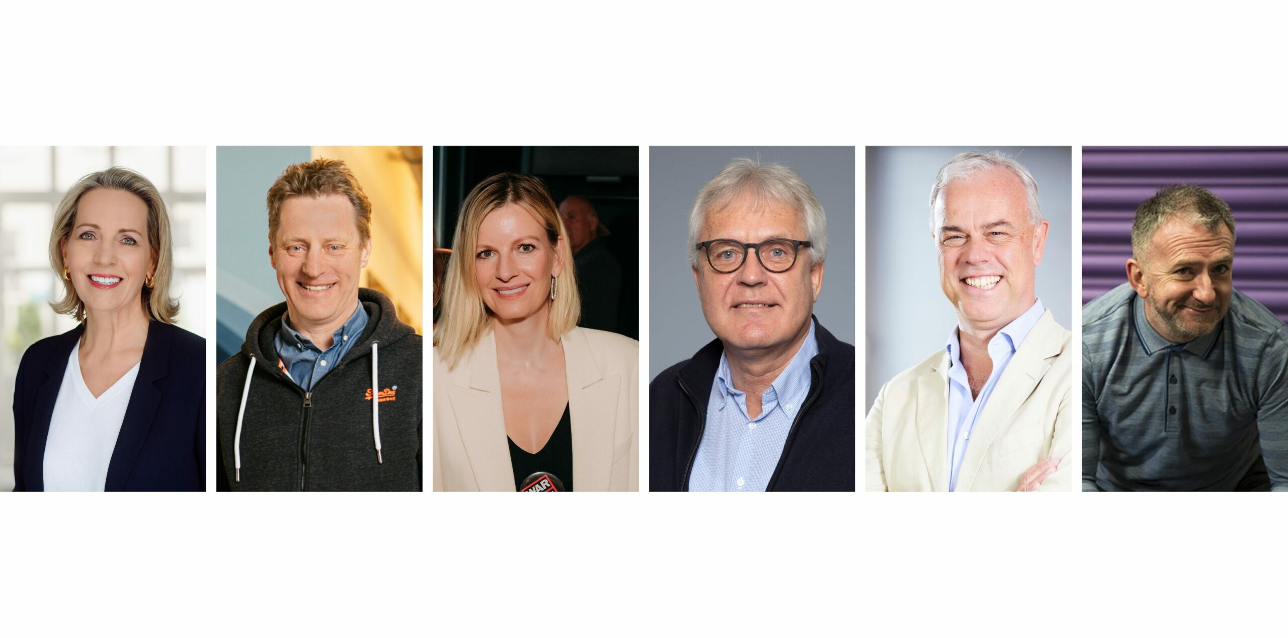 Die Beiratsmitglieder von War Child Deutschland im Portrait: Annette Heuser, Gavin Hilton, Folkert Koopmans, Tessa Rodewaldt, Martin Schuit, Remko Marc Wessels